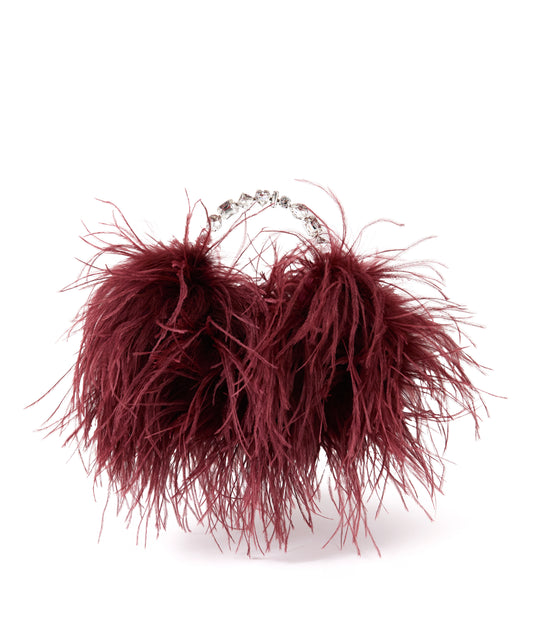 Maroon Taliya Feather Pouch