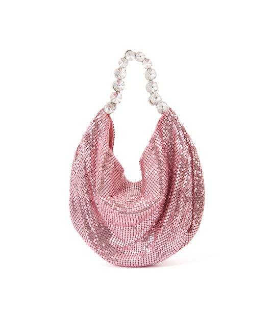 Pink Chainmail Hobo Bag