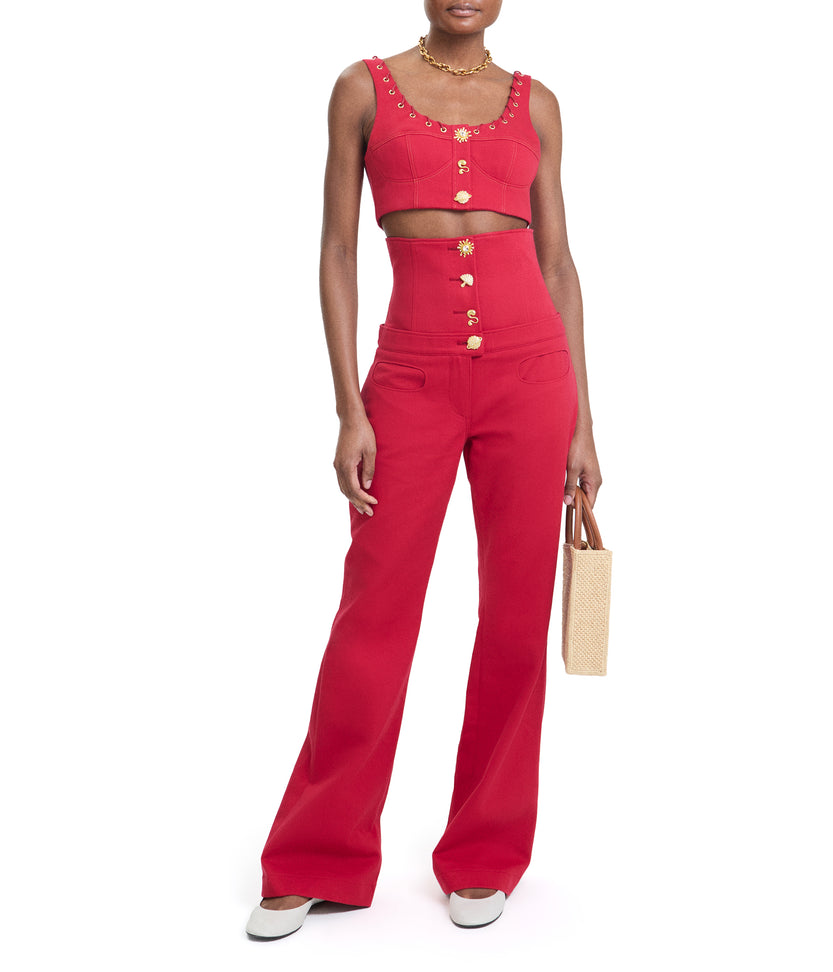 Cherry Synth Corset Trousers