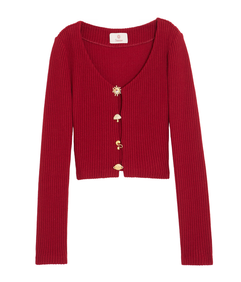 Cherry Luxe Knit Cardigan