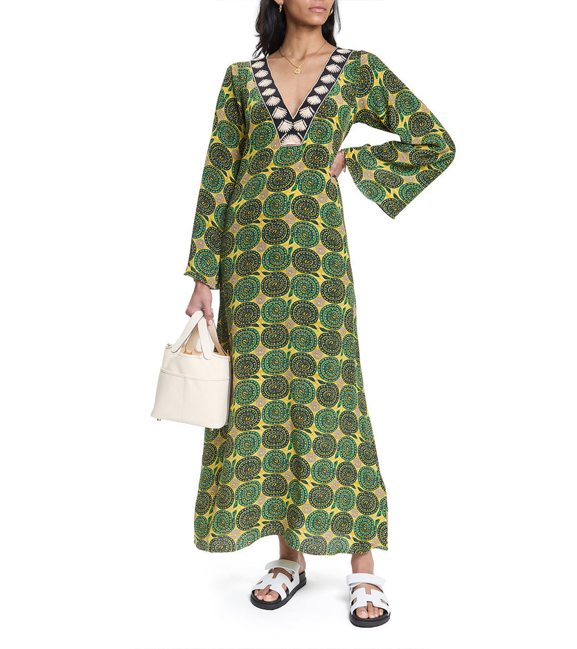 Vera Kaftan Snake Green