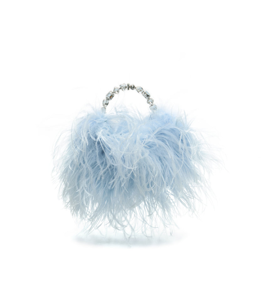 Pale Blue Taliya Feather Pouch