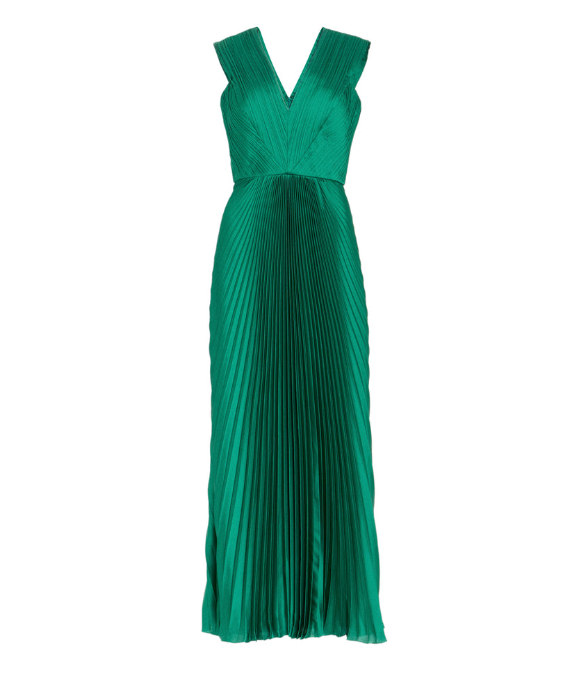 Green Charmeuse Sunray Dress