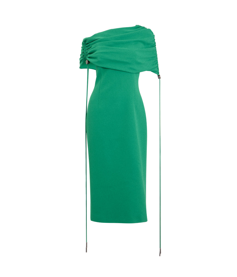 Jade Crepe Coulisse Shrug Dress