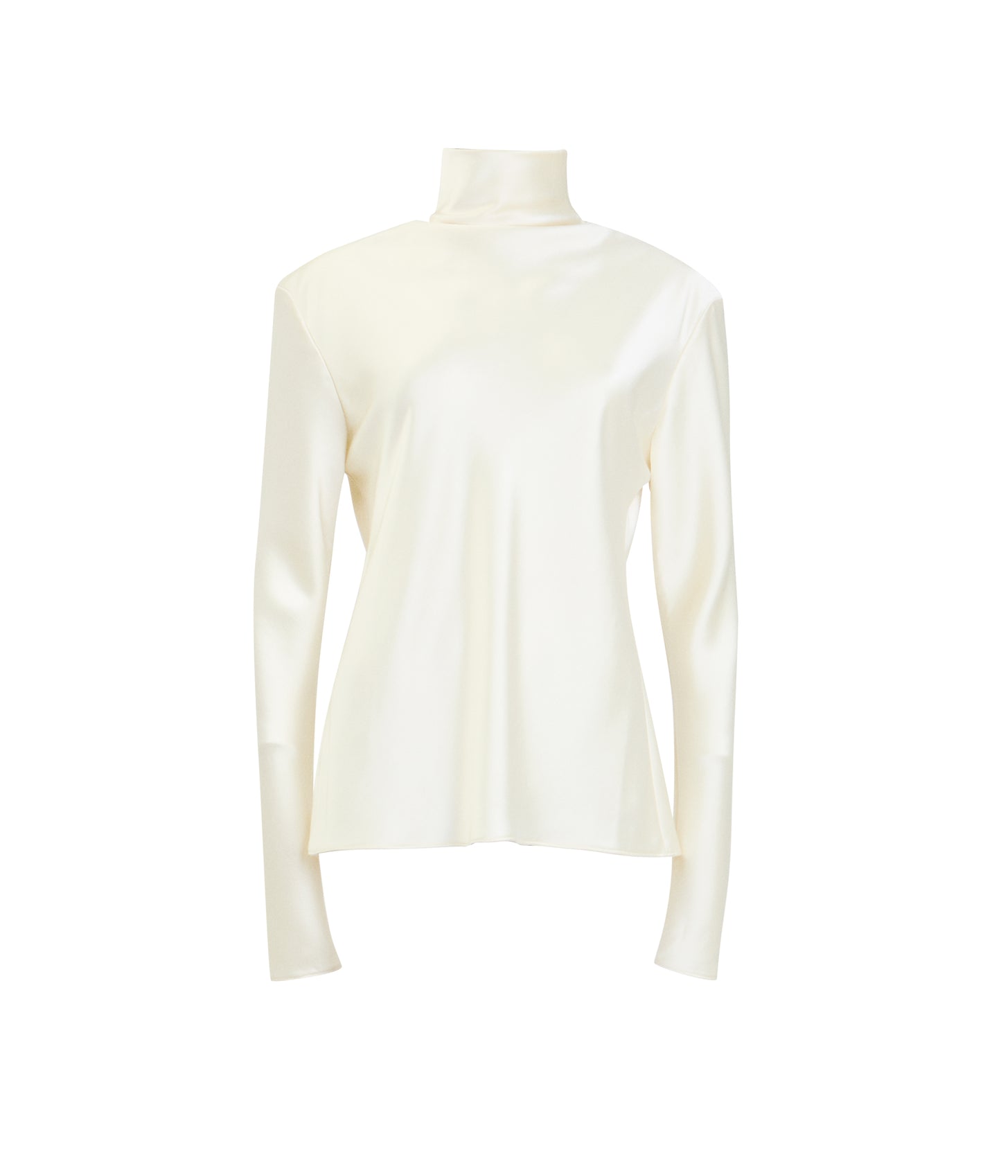 Ivory Satin Long Sleeve Top