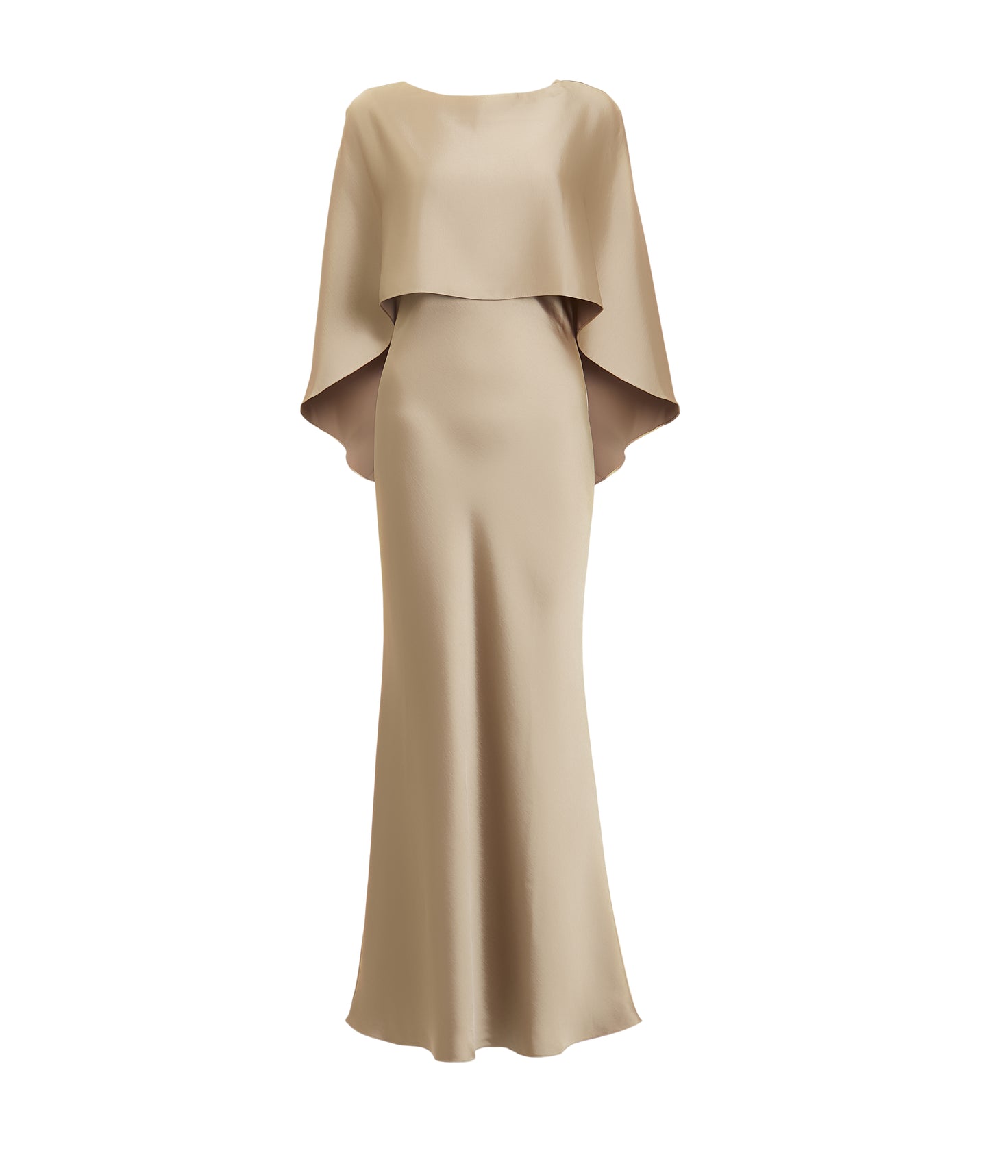 Tourmaline Satin Cape Dress