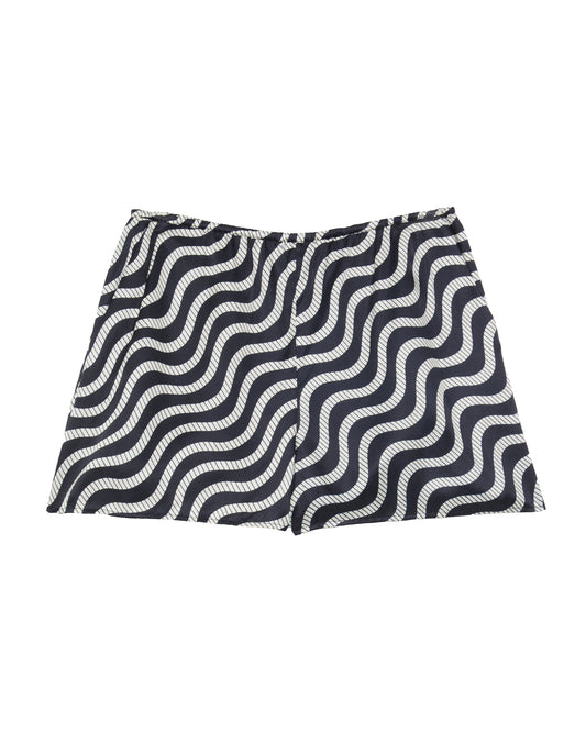 Fiji - Bespoke Navy Wave Striped Short