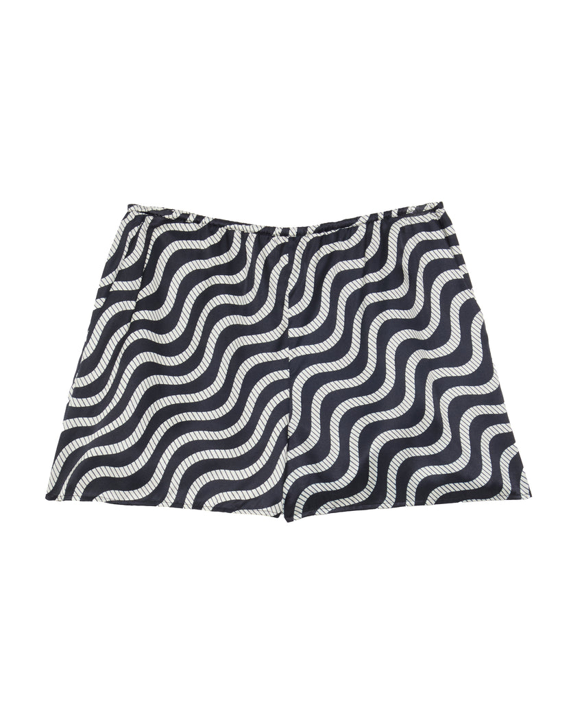 Fiji - Bespoke Navy Wave Striped Short