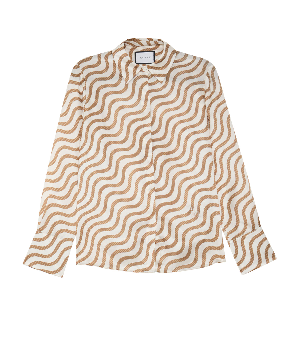 Fiji - Bespoke Beige Wave Striped Shirt