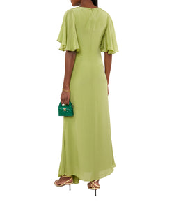 Arlowe Maxi Dress In Pea Shoot Crepe De Chine