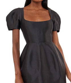 Cannoli Mini Dress In Black Twill