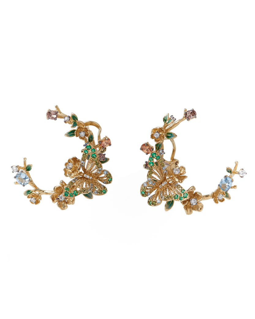 Aqua Orchard Garland Earrings