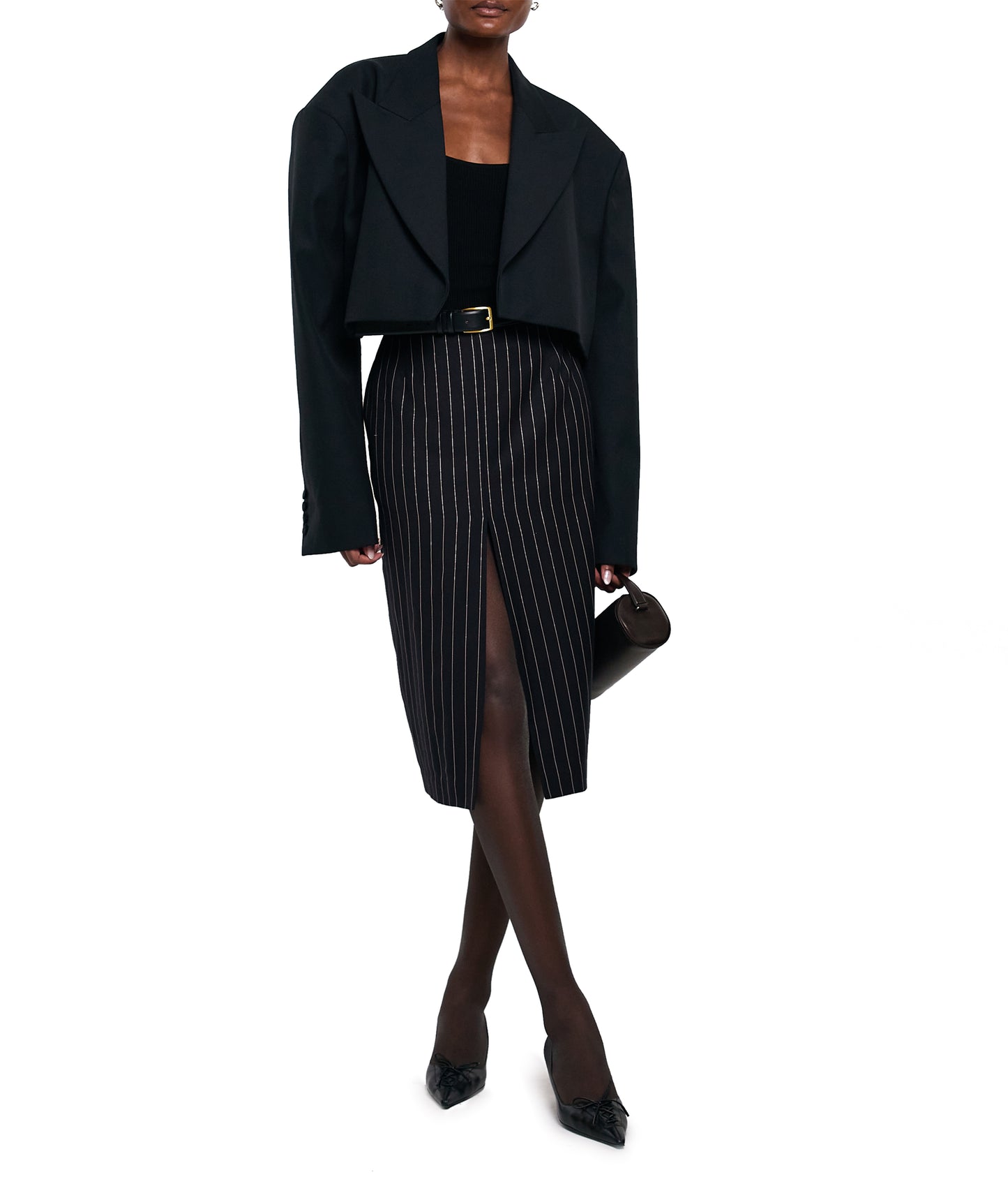 Pinstripe Pencil Skirt