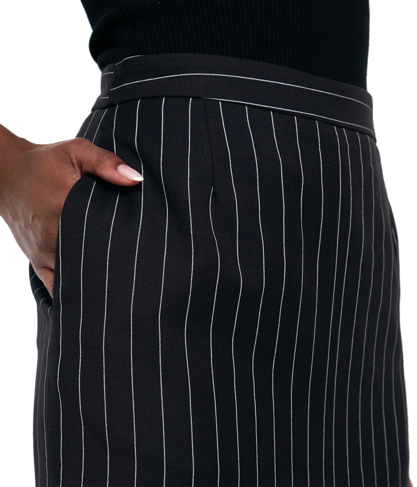 Pinstripe Pencil Skirt