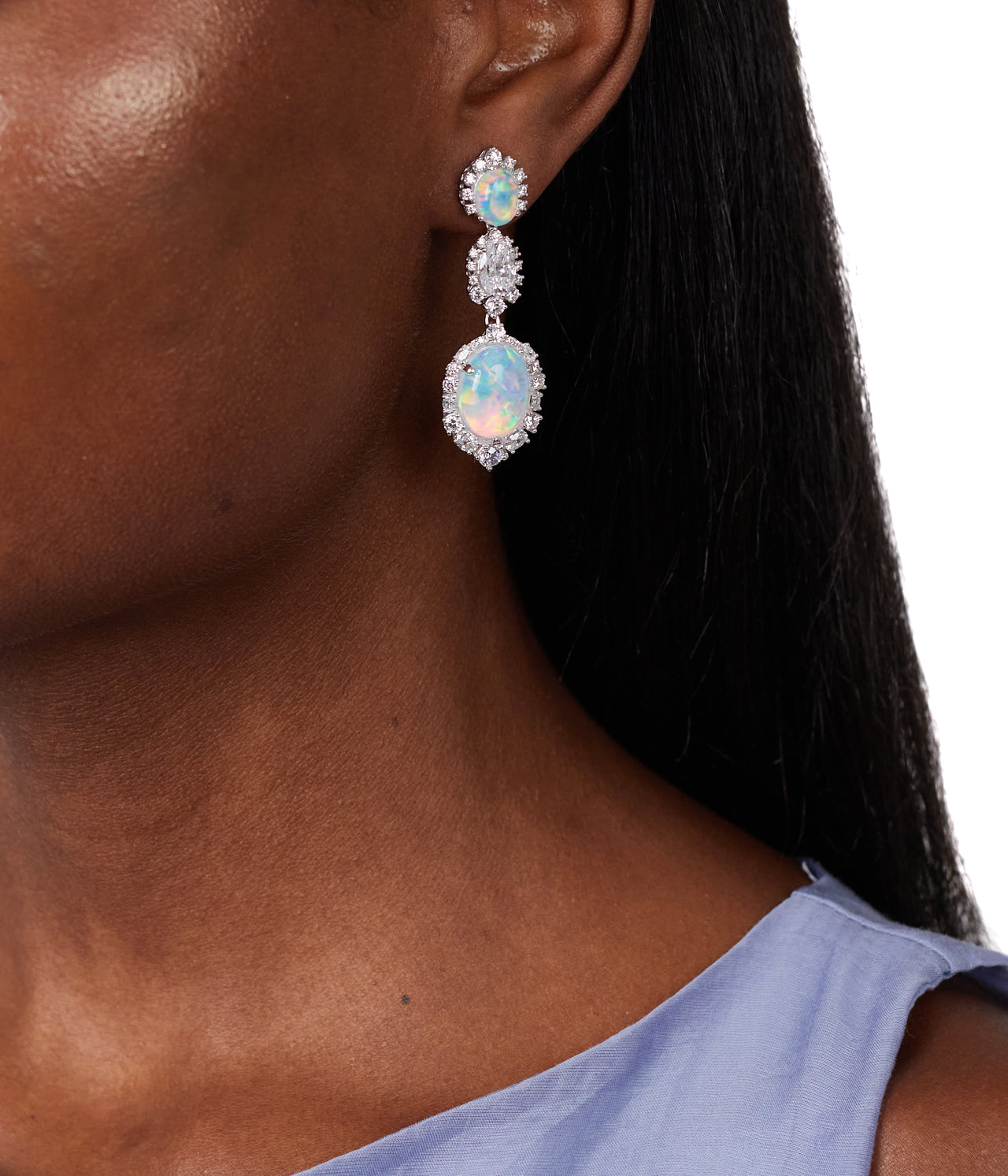 Sky Opal Drop Earrings