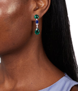 Emerald Sapphire Tutti Frutti Earrings