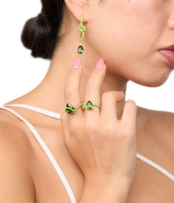 Geri Earrings In Lime With Tourmaline