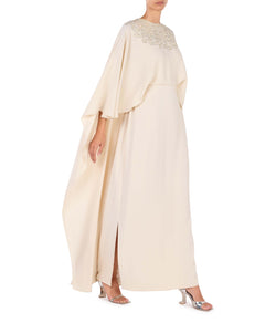 Round-Neck Kaftan With Cape-Style Sleeves And Embroidery