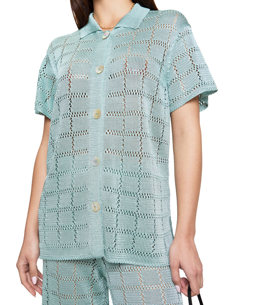 Short Sleeve Patchwork Shirt