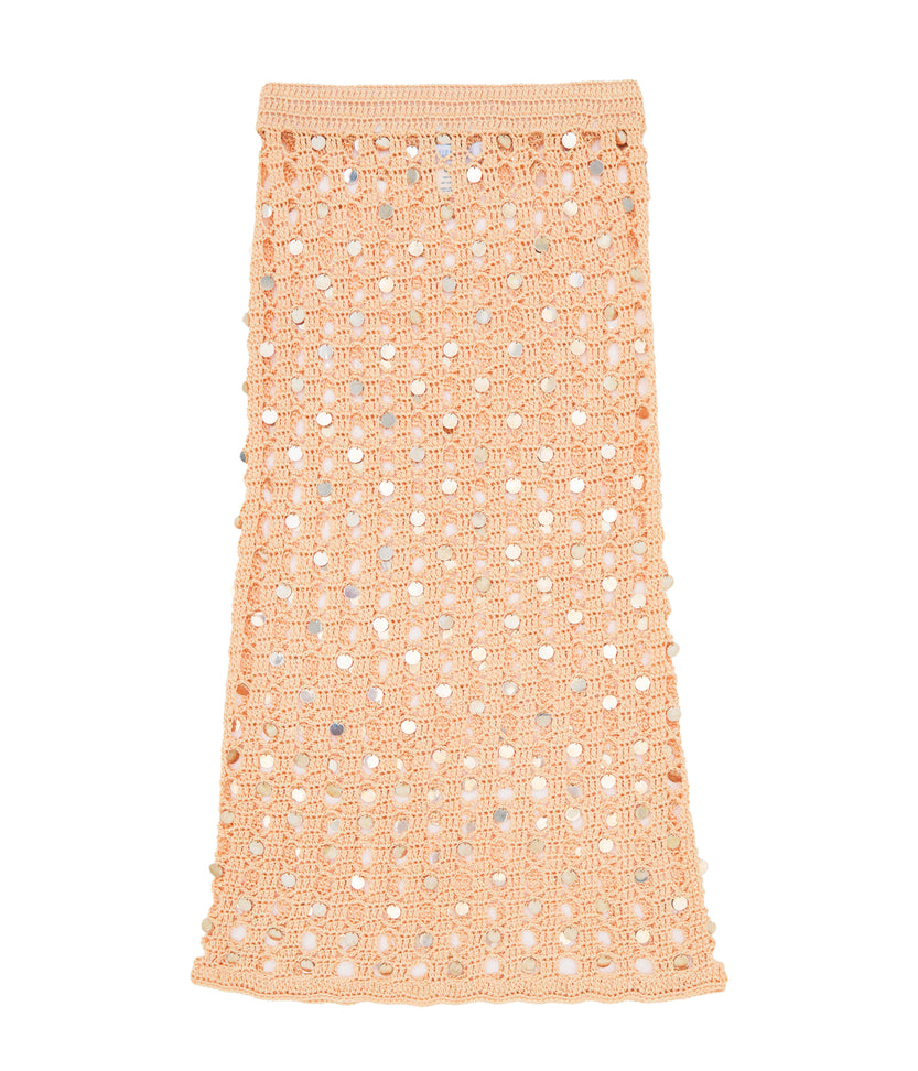 Embellished Crochet Skirt