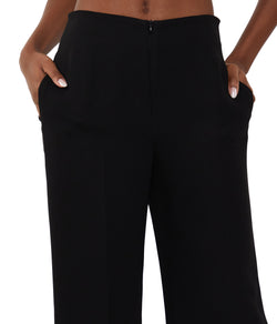 Black Crepe Low Waist Pant