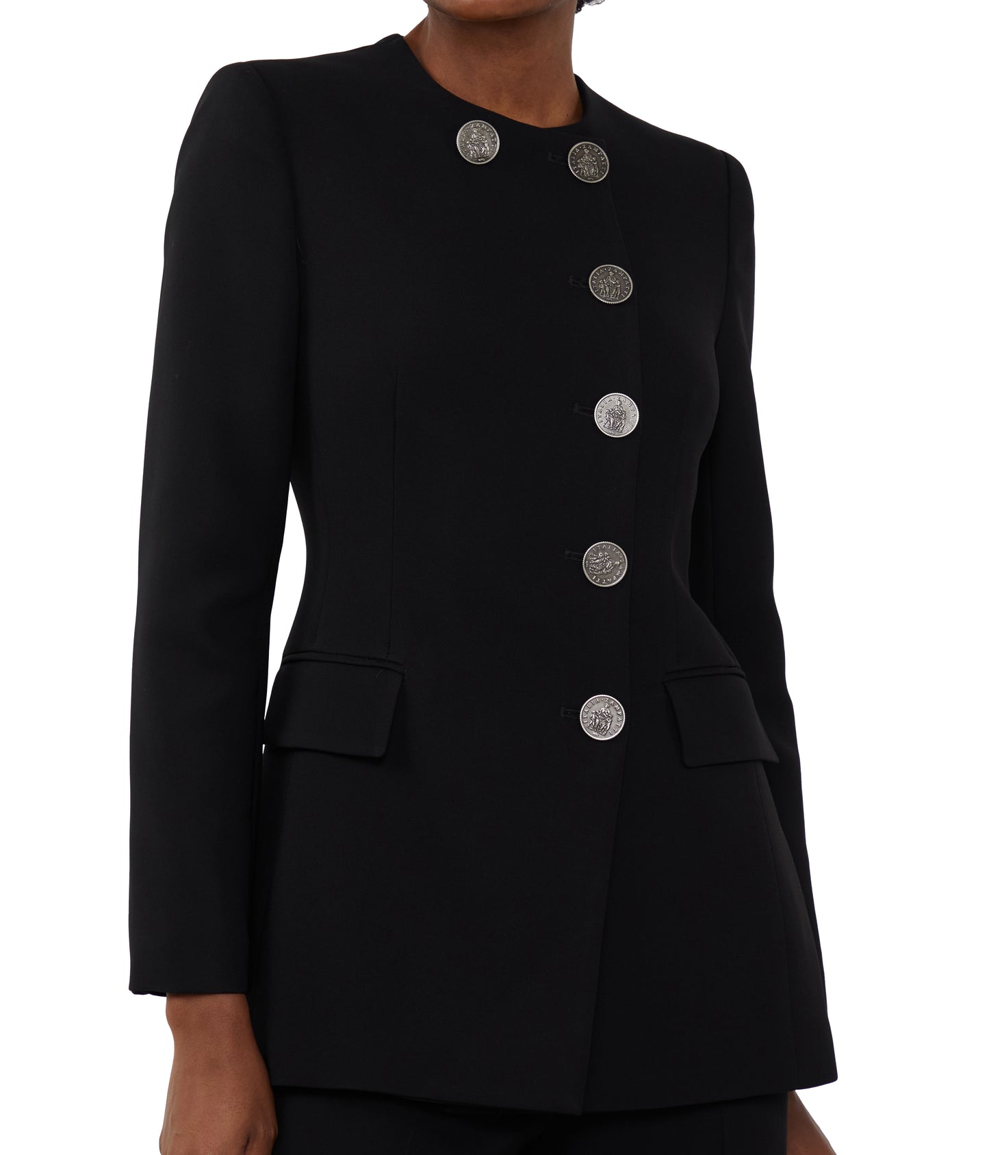 Black Crepe Moneta Blazer