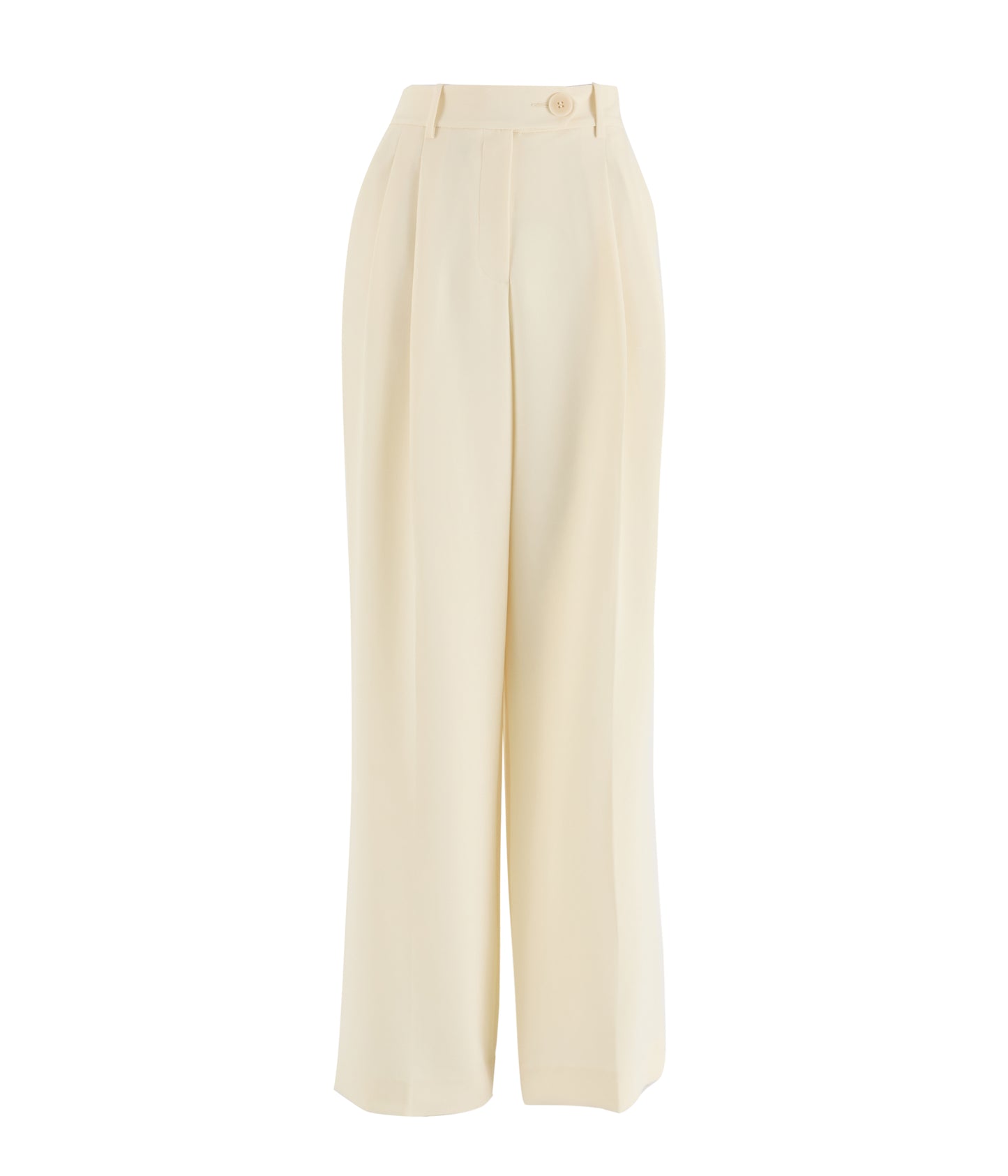 Ivory Crepe Wide Leg Pant