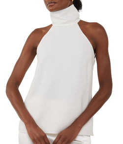 White Crepe Halter Top