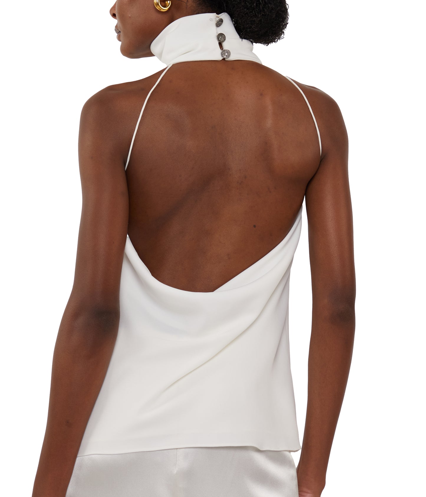 White Crepe Halter Top