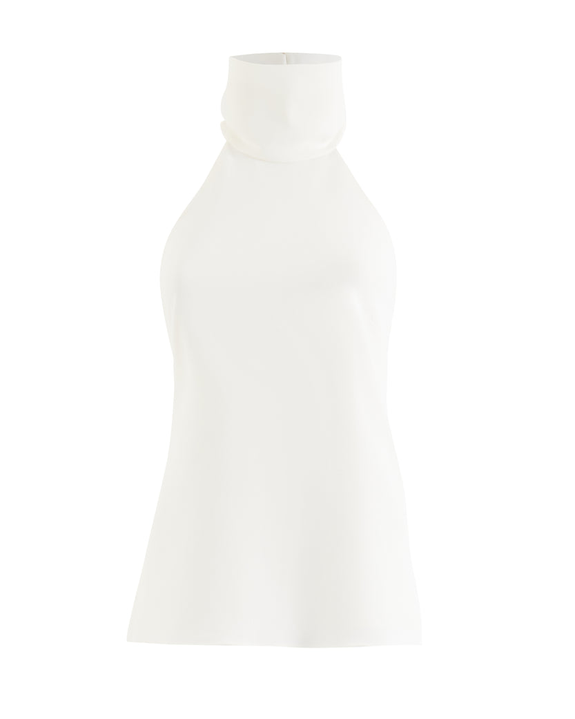 White Crepe Halter Top