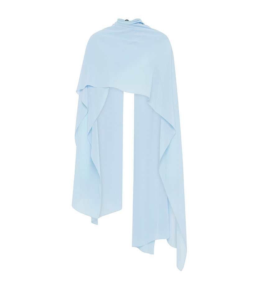 Pale Blue Georgette Cascata Wrap