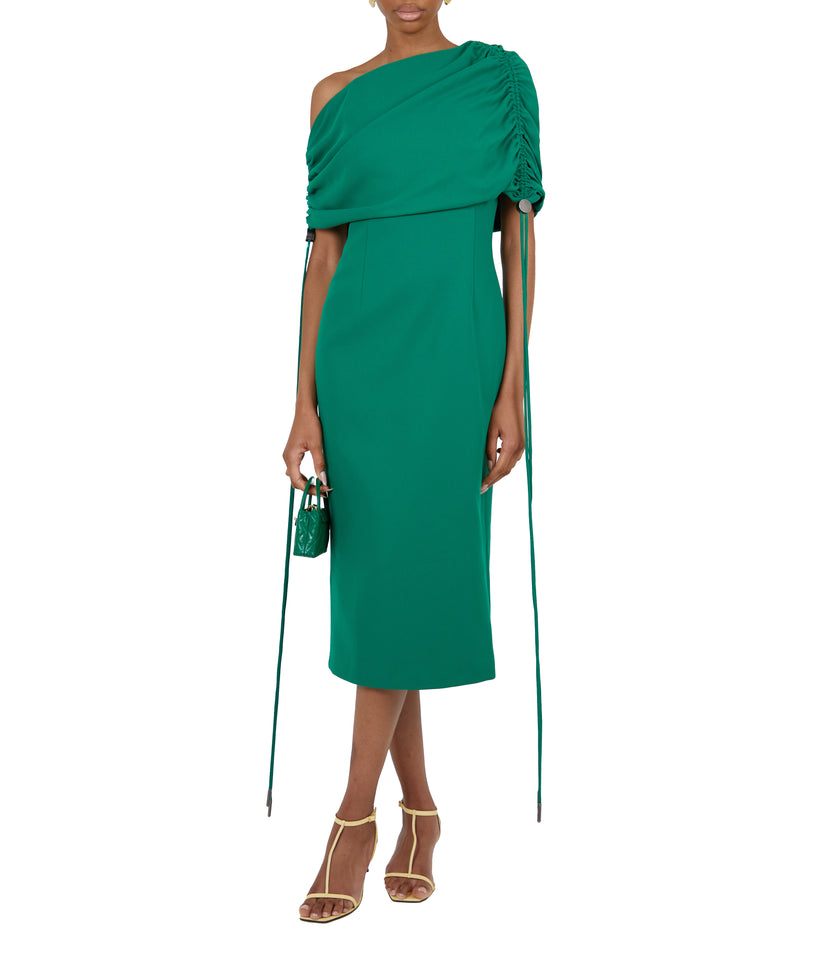 Jade Crepe Coulisse Shrug Dress