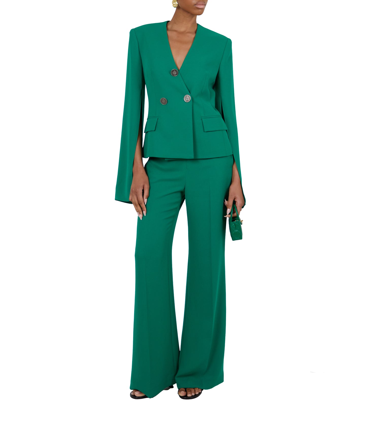 Jade Crepe Moneta Rome Jacket