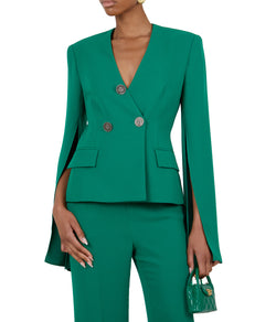 Jade Crepe Moneta Rome Jacket