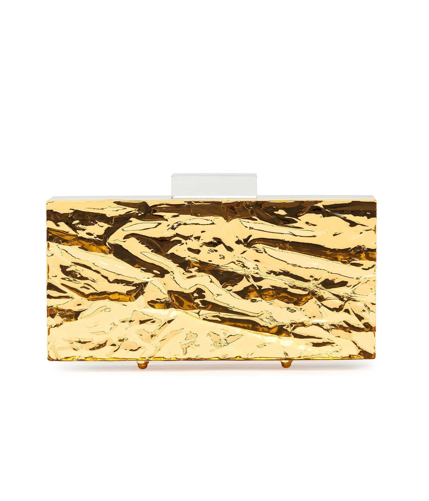 Crushed Ice Gold Mirror Clutch