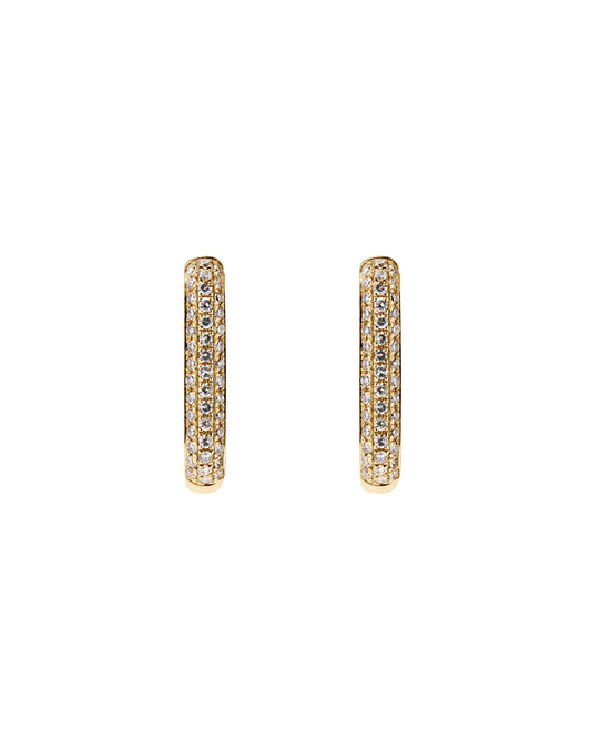 Diamond Oval Hoop Earrings