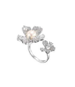 Diamond Snow Rose Ring