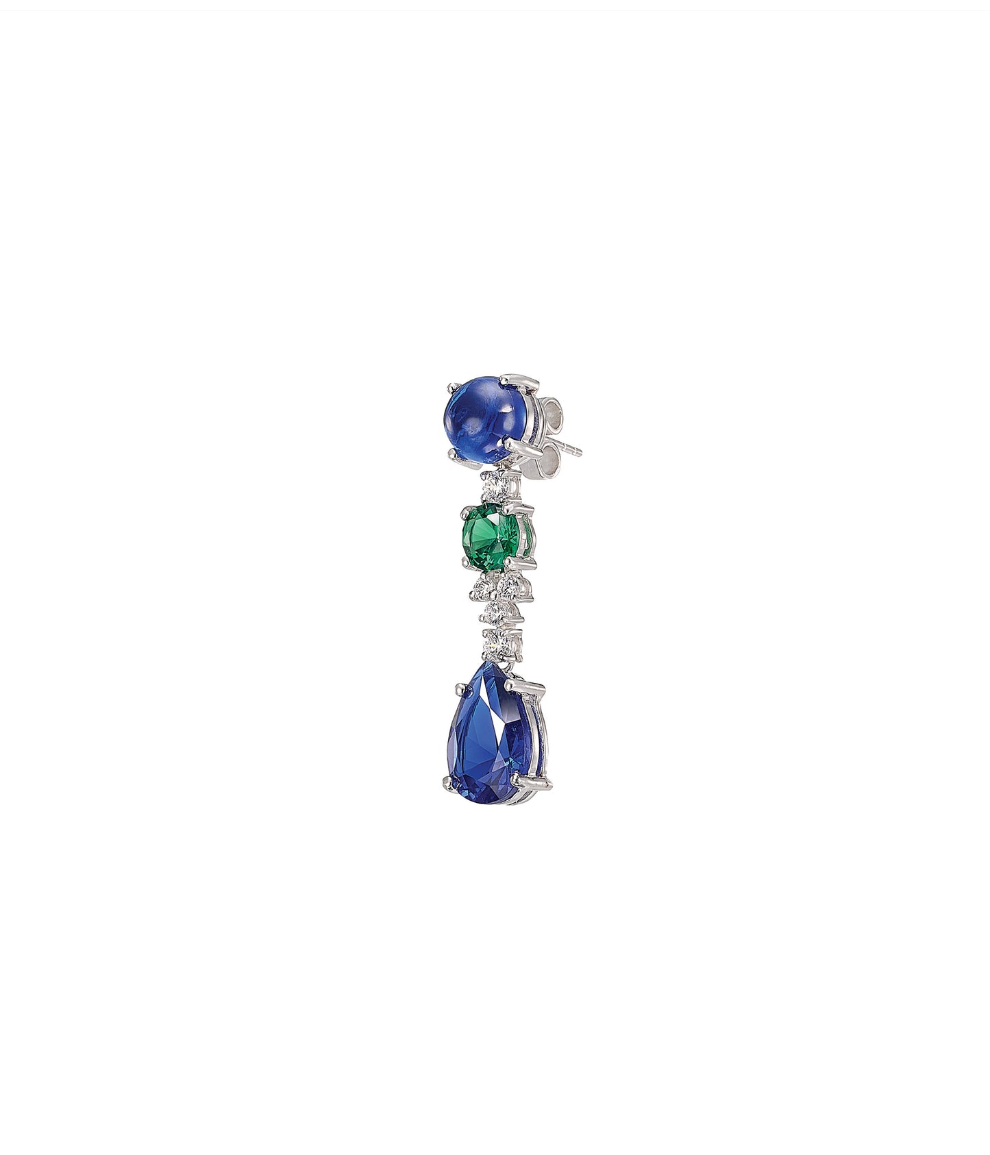 Emerald Sapphire Tutti Frutti Earrings