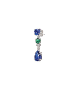 Emerald Sapphire Tutti Frutti Earrings