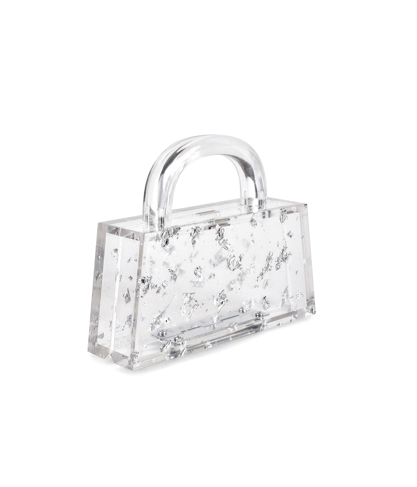 Eva Silver Flake Top Handle Bag