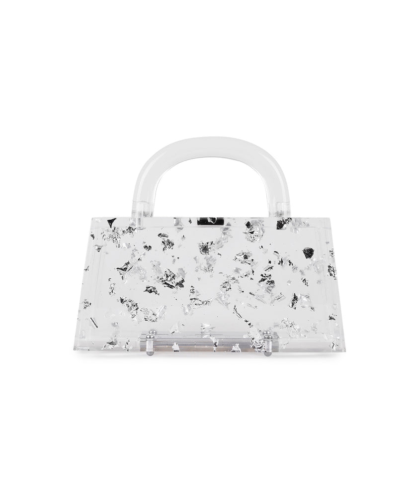 Eva Silver Flake Top Handle Bag