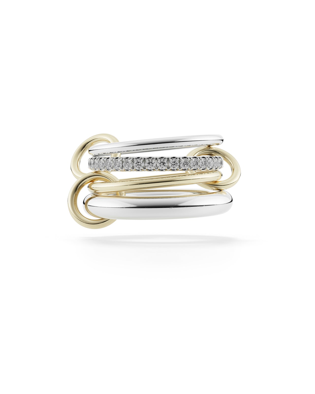 Nimbus 18K Yellow Gold And Silver Band Ring