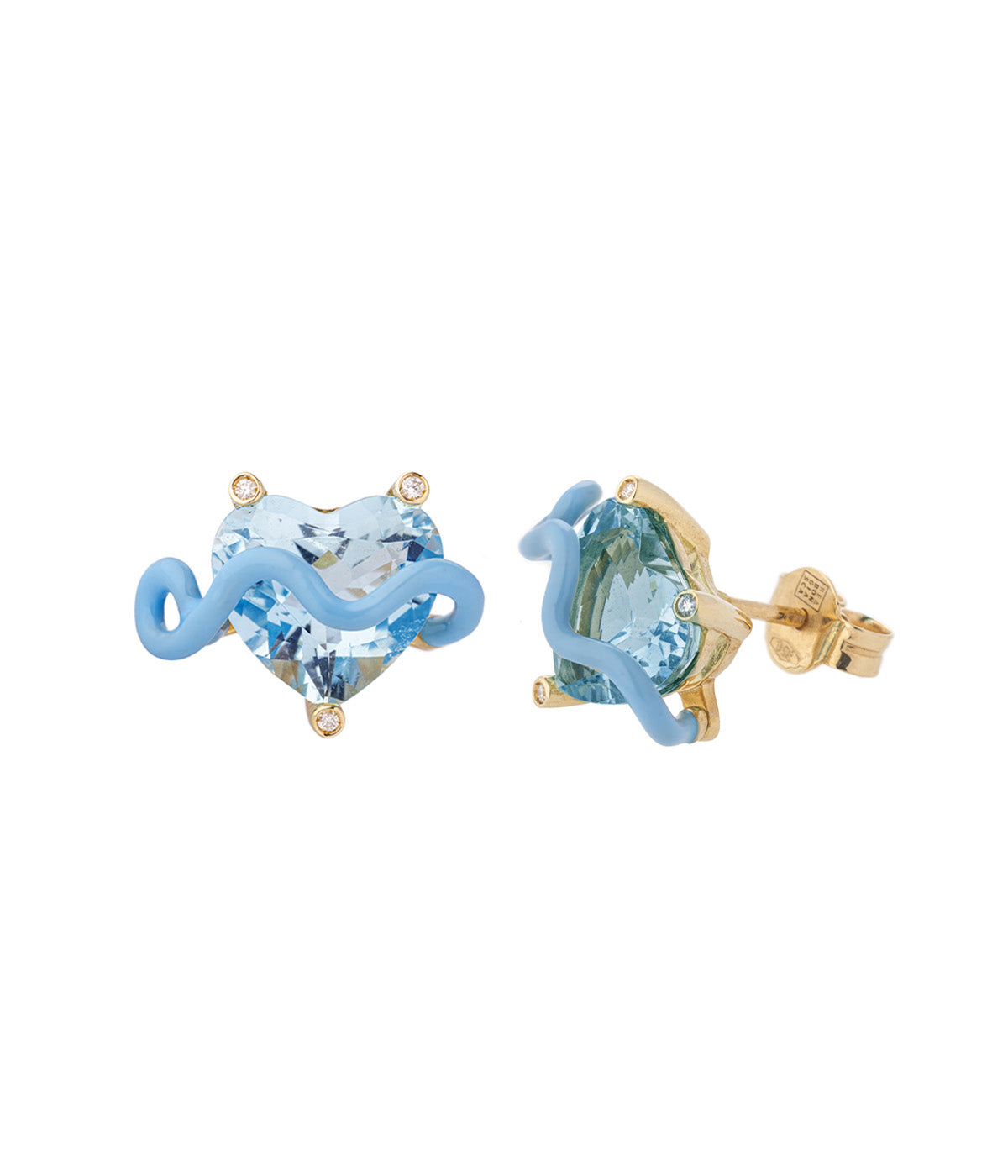 Lizzie Earrings In Blue With Aquamarine