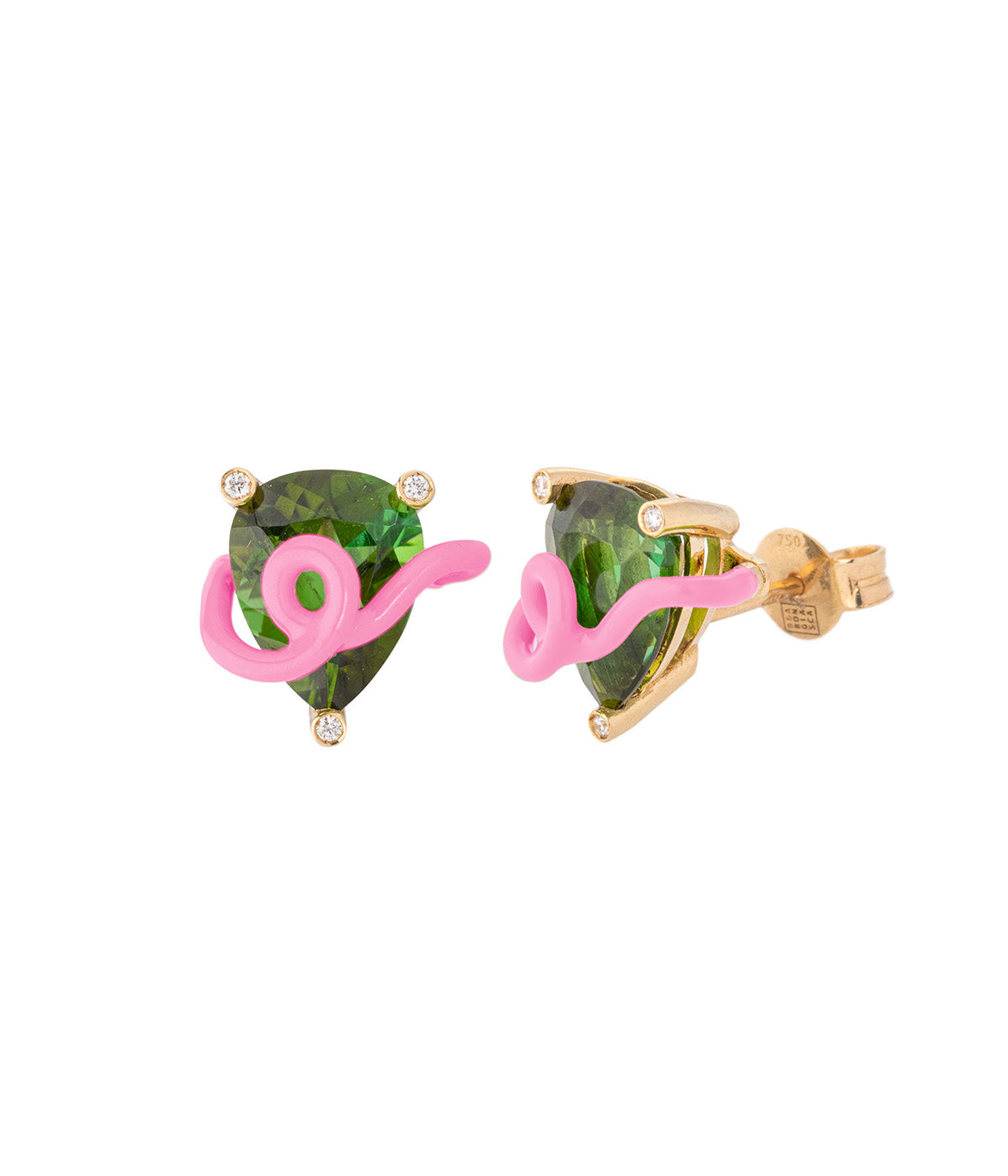 Raven Earrings In Candy Rose With Tourmaline