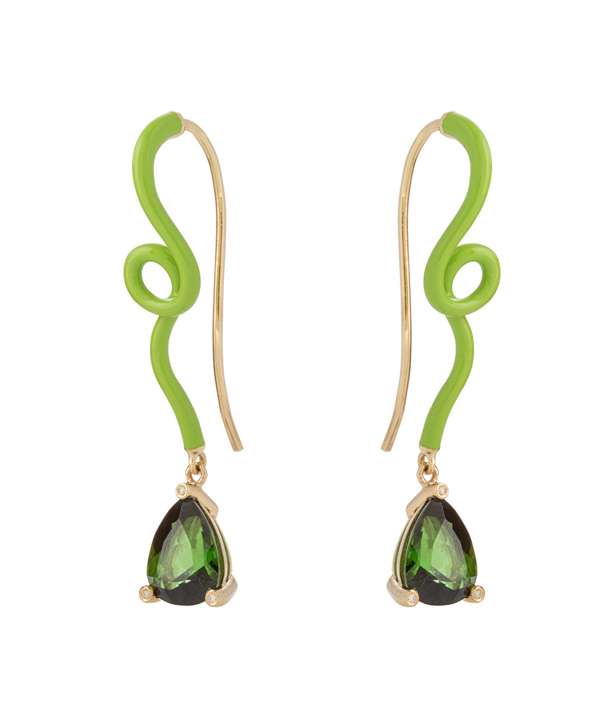 Geri Earrings In Lime With Tourmaline