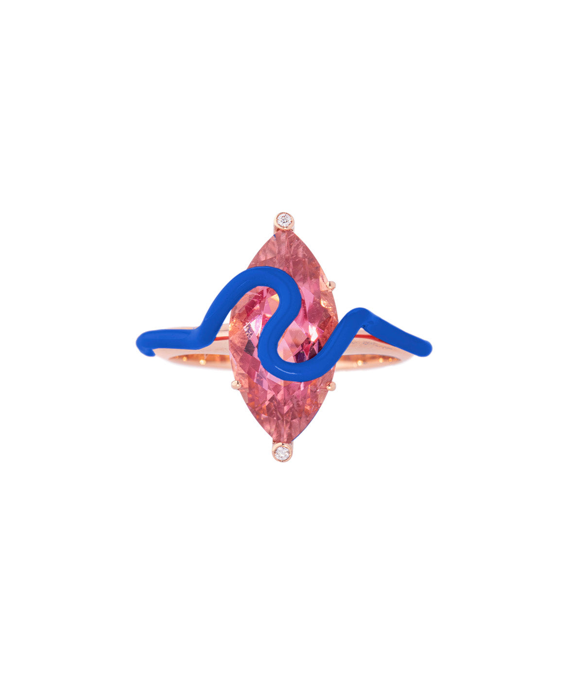 Matilda Ring In Cobalt With Pink Tourmaline