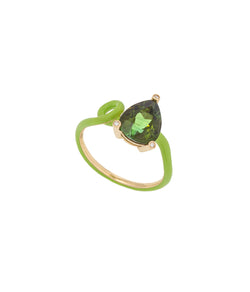 Kim Ring In Lime Green With Tourmaline