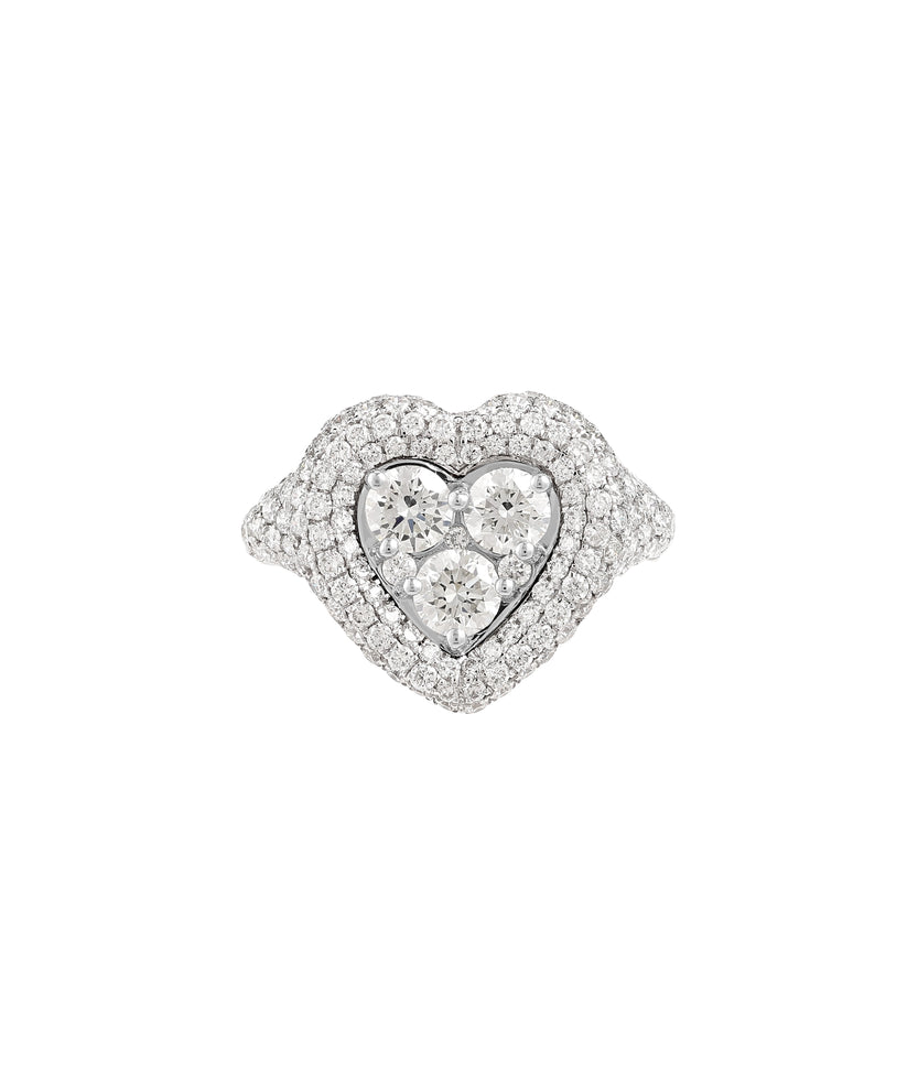 The Manaal 18K White Gold Diamond Pinky Ring