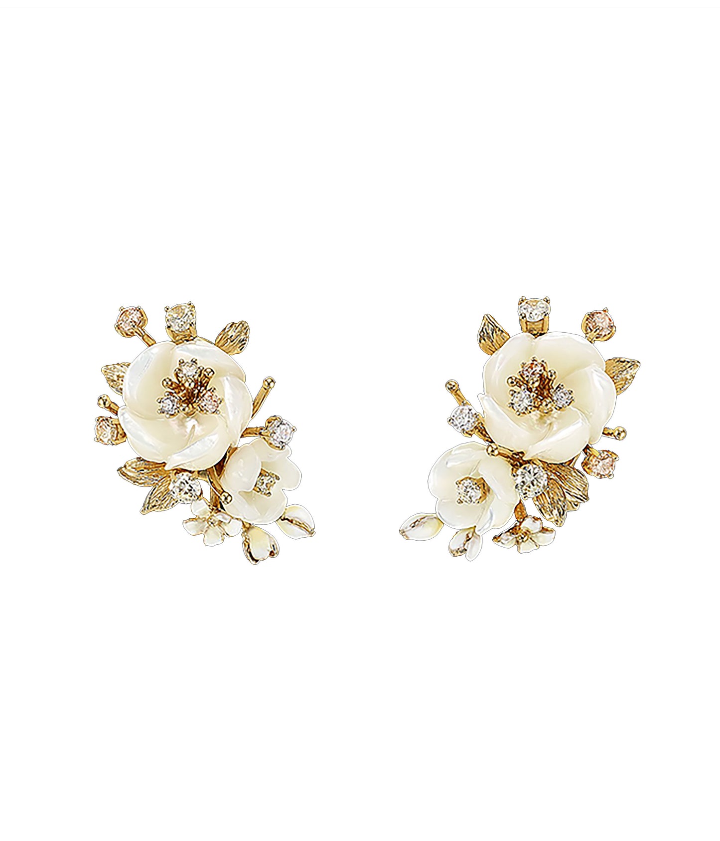 Ivory Floral Cluster Earrings