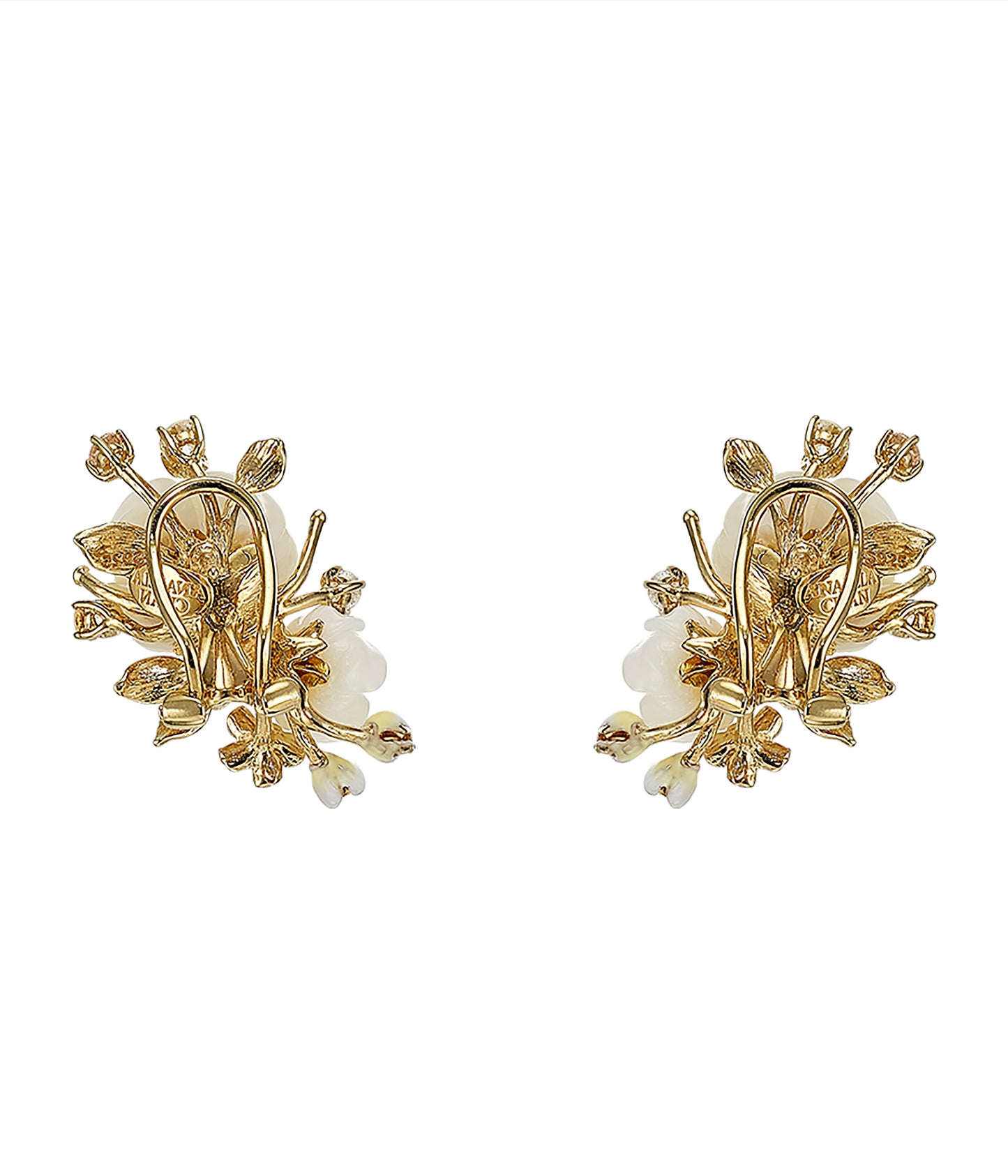 Ivory Floral Cluster Earrings